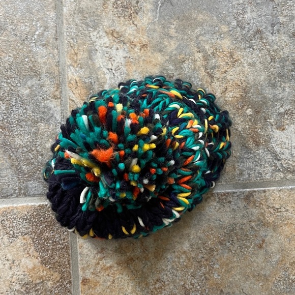 Free People Tide Knit Pom Beanie One Size in Forest Green Combo NWOT main image 7